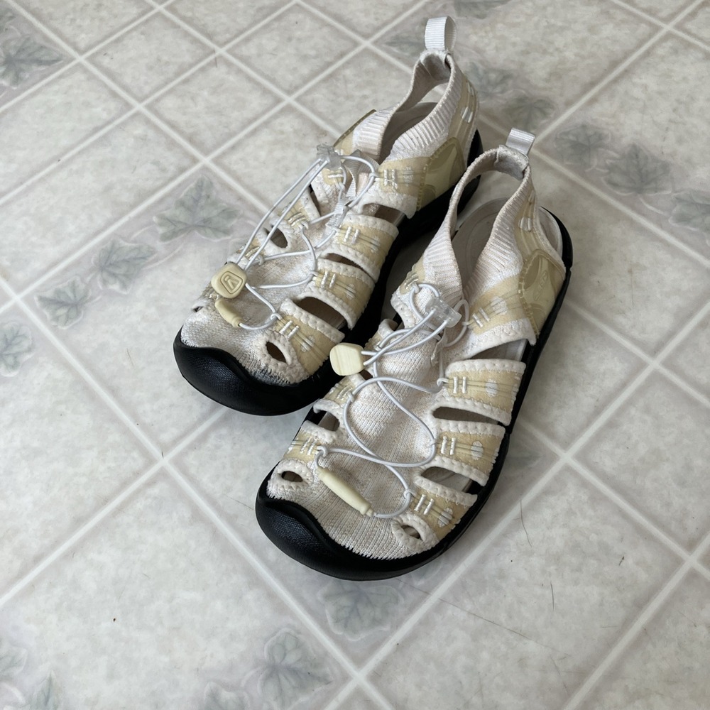 KEEN White 1021407 Sandal Women 7 Elastic Pull On Adjustable Bungee Water Active